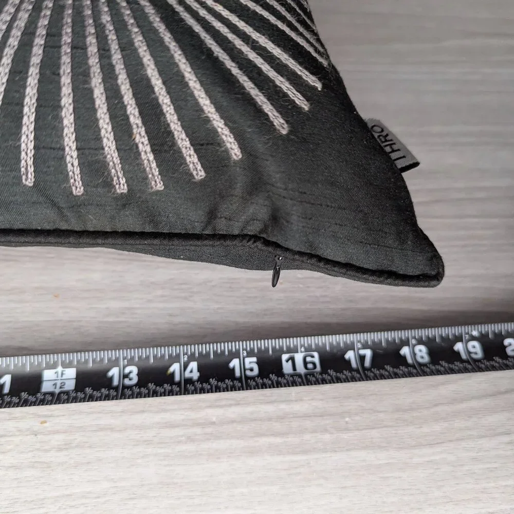 Chic Starburst Accent Pillow in Black and Cream